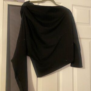 Mango Black Asymmetrical Top